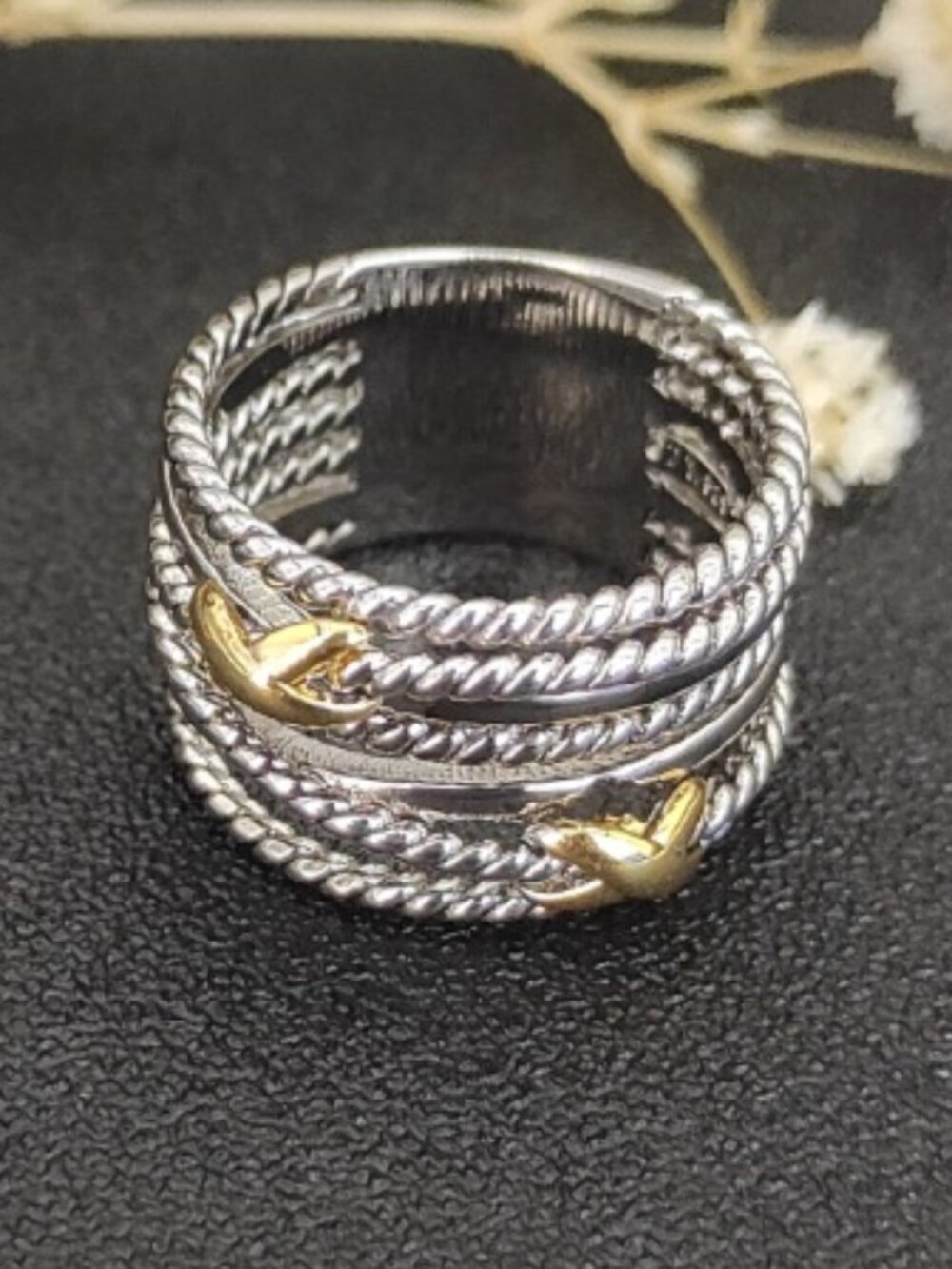 David Yurman 925 Silver Rings with Original Pouch Size 7